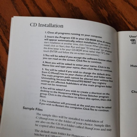 Husqvarna Viking Cross Stitcher Embroidery System 5  Windows 95 98 NT CD - Picture 3 of 3
